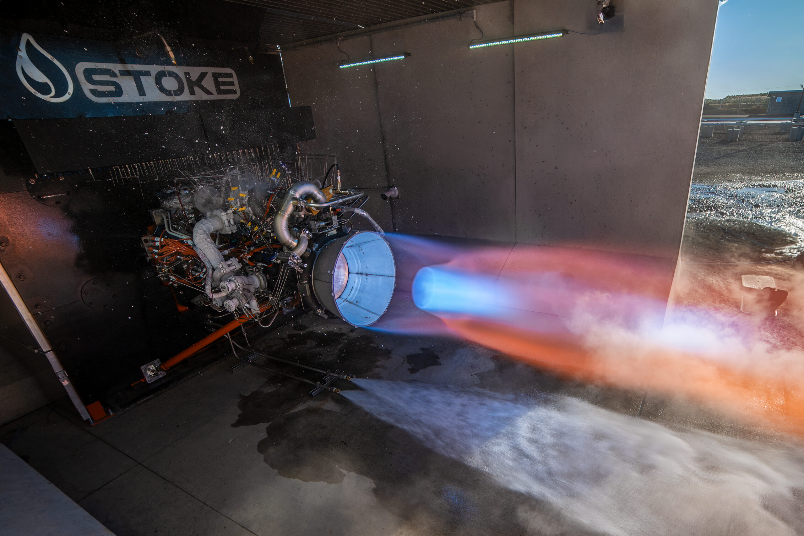 KENT, Washington, June 11, 2024 — Today Stoke Space announced that it has successfully completed the first hotfire test for its new full-flow, 